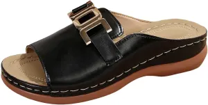 Womens Wedge Sandals Open Toe Orthopedic Elegant Versatile Bohemian Comfortable Walking Slip on Arch Support Trendy Casual Travel Shoes Dress Sandals
