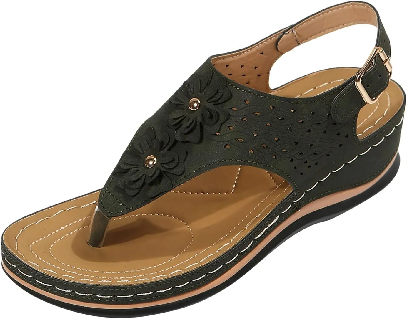 Womens with Arch Support Walking Sandals Orthopedic Recovery Slides Comfortable Adjustable Straps Thick Cushion Summer Beach Casual Outdoor Footwear