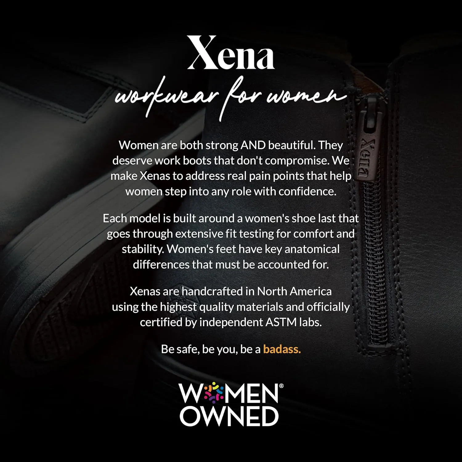 XENA Omega Womens Safety Steel Toe Work Boots, Stylish Leather, Lightweight, Breathable, Comfortable, Slip Resistant, Side Zipper, ASTM F2413-18 Certified, OSHA Compliant, EH Rated